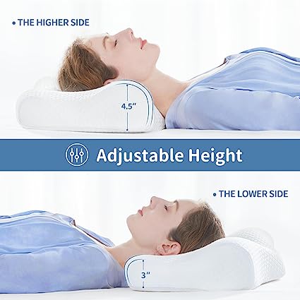 Cervical Pillow for Neck and Shoulder Pain Relief, Contour Memory Foam Neck  Support Pillow, Ergonomic Orthopedic Sleeping Bed Pillow for Side Back
